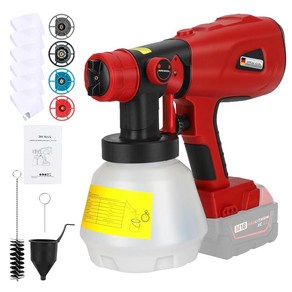 Milwaukee M18 배터리용 페인트 스프레이 무선 휴대용 HVLP 페인트 스프레이 1000ML 용기 포함 천장 울타리 캐비닛 벽 페인팅용 전기 페인트 스프레이어(배, 밀워키용, 1개