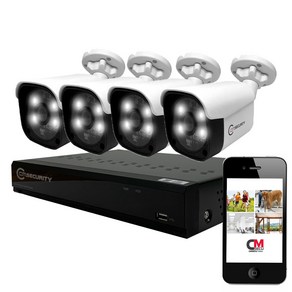 현우CCTV 500만화소 야간 풀칼라 카메라4대 녹화기 세트(1TB 하드장착)