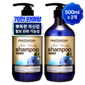 판토모나 안티 헤어로스 탈모 기능성 샴푸, 2개, 500ml