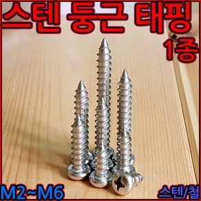 스텐 둥근머리 태핑 나사 피스 1종 스크류 나사못 M2 M3 M4 M5 M6x10 2종, 4-5둥근머리2종(M4), 1)4x6mm-50개(2종)