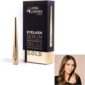 Long4Lashes GOLD Eyelash Seum 4ml/롱포래쉬 골드 아이래쉬 세럼/속눈썹 영양/고품질, 1개