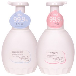 아이깨끗해 프리미엄 모이스처 핸드워시 힐링코튼+퓨어로즈 450ml, 1세트