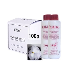 이스티프 미용실 탈색약 셀프 블랙빼기 화이트 브리치 파우더 소량 탈색제100g+산화제2개SET, 1개