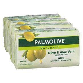 Palmolive 팜올리브 네츄럴 올리브&알로에 비누 90gx4개입 Aloe Olive Ba Soap, 90g, 4개