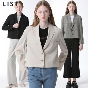 [리스트(LIST)] 린넨 포켓 크롭 재킷 (택가격 216000원)
