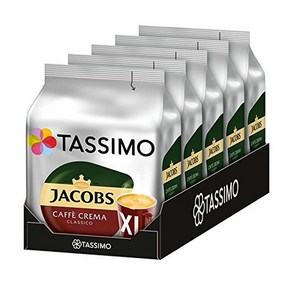 Tassimo 타시모 야콥스 카페 크레마 클래식 XL 캡슐커피 16개입 132.8g 5팩, 5개