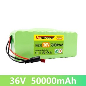 36v 30Ah 10S4P 대용량 42V 18650 리튬 배터리 팩 30000MAh 전기 자전거 스쿠터 BMS XT60, 36V50AH, 1개