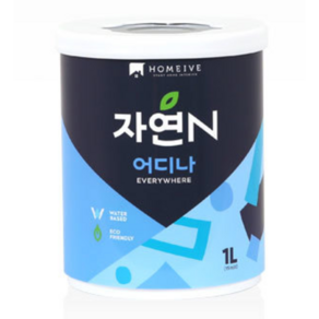 [조광]자연N 어디나 친환경 조광 누구나 바를수있고 사용이 편리하며 냄새없는 다용도 철제 방문 벽지 리폼 인테리어 수성 페인트 1L, 딥 블루 씨, 1개