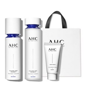 AHC 히알루로 딥 볼륨 5 트리트먼트 에멀젼 100ml+에센스 130ml+폼 30ml+쇼핑백_2종세트, 1세트