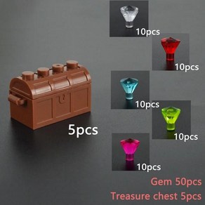 빌딩 블록 보물 상자 코인 다이아몬드 광석 골드 실버 현금 돈, 16.1박스 50pcs 보석, 1개