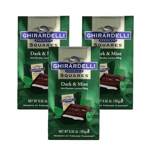 Ghiadelli 기라델리 초콜릿 다크 앤 민트 151g(5.32oz)x3 Chocolate Squaes Dak White Mint, 3개, 151g