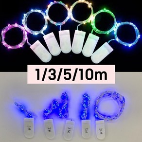 led 와이어 전구 조명 1m 3m 5m 10m 건전지, blue, 3m30구, 1개