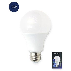 대한 LED 벌브 램프 8W, 1개, 전구색