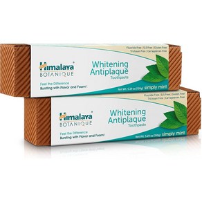 Himalaya Botanique Complete Cae 히말라야 화이트닝 치약 심플리 민트 5.29온스 2팩, 150g, 2개