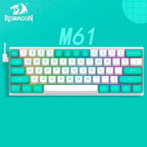 [ XC샵 ] REDRAGON M61 SE/ M61/ M68/ M94 마그네틱축 기계식 게이밍 키보드 유선버전 8K수익률 1600만색RGB램프 RT키캡 전키핫스왑DIY, 마그네틱축(자석축), M61 SE, 화이트