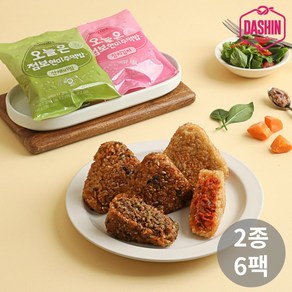 [다신샵] 빅사이즈 오늘은점보현미주먹밥 2종 혼합세트(참치김치+산채비빔), 150g, 6개