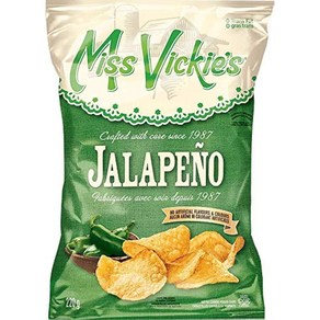 Miss Vickies Jalapeno Kettle Cooked Potato Chips 220g (2-Pack) 미스비키스 할라피뇨 주전자 삶은 감자칩 220g (2팩), 1개, 589.67g