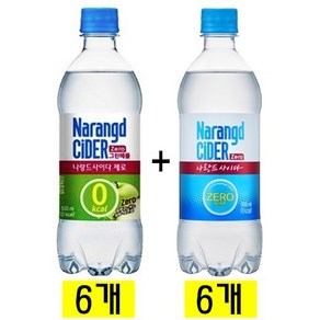 동아오츠카 나랑드 사이다 500ml 그린애플 6개 + 오리지날 6개 제로 사이다, 1세트