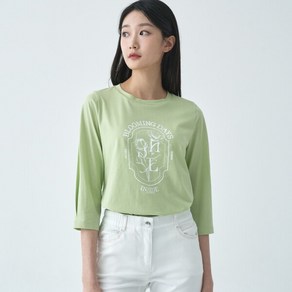 [지센] 면실켓 포인트 라운드 7부 티셔츠 LCTSO325_GE