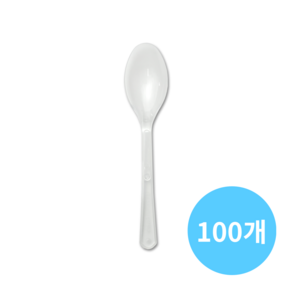 청년팩 일회용 숟가락 수저 투명 개별포장 플라스틱 스푼, 1개, 100개
