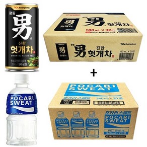 광동 힘찬하루 헛개차 180ml(30캔) + 포카리스웨트 340ml(20pet), 50개, 180ml