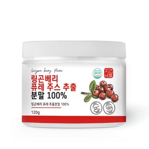 링곤베리 퓨레 주스 추출 분말 가루 100% 120g 효능, 3개