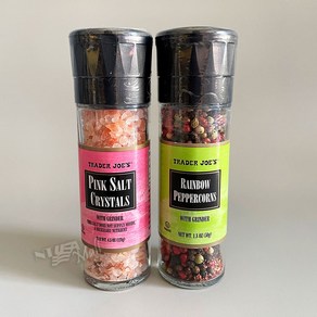 트레이더조 히말라야 핑크 솔트 그라인더 128g+레인보우 후추 50g TRADER JOE’S PINK SALT RAINBOW PEPPERCORNS, 핑크소금 2개, 128g, 1개