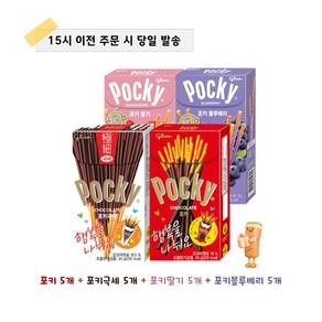 해태 포키 5개+포키극세5개+포키딸기5개+포키블루베리 5개(총20개)