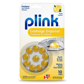 Plink 90 Gabage Dispose Cleane and Deodoize Lemon 10 Count Plink 90 쓰레기 분쇄기 세척제 및 탈취제 레몬 10, 10온스(1팩), 1개, 283g