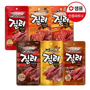 [질러] 질러 육포 6종 12봉 골라담기 /술안주/간식 샘표, 직화풍비비큐핫칠리30g x6개, 직화풍비비큐핫칠리30g x6개, 12개