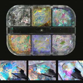 초밀착 사르르 오로라 글리터 6종 세트 / 마이크로 초박 네일 플레이크, 1개