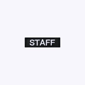 STAFF 검정+흰색 BW72 - 오버로크 벨크로 마크 약장 와펜 자수 가드 안전 보안 스태프