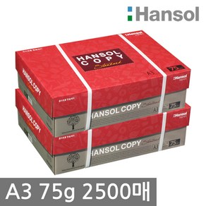 한솔 A3 복사용지(A3용지) 75g 1250매 2BOX