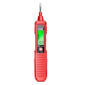 전압 테스터 비접촉식 저전압 테스터 펜 AC12V ~ 300V 가청 및 점멸 LED 알람 포켓 클립, Red, 1개