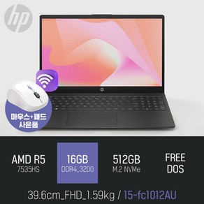 HP 15-fc1012au [사은품 증정], Fee DOS, 16GB, 512GB, 블랙