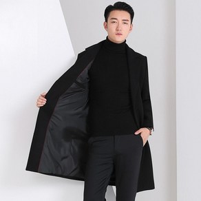 신상품 가을 겨울 남성 모직 코트 남성 슬림 청소년 한국 스타일 슬림 중간 길이 모직 코트 남성