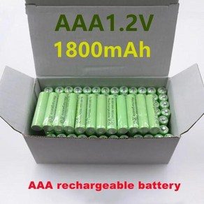 100 충전식 배터리 Ni-MH 충전식 1.2 V 3A 배터리 AAA 1800 mAh 1800 mAh 1.2 V 1 20 개, 1개