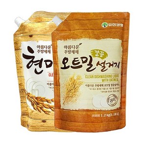 아름다운 주방세제 현미 깔끔설거지 1.2kg 리필 + 오트밀1.2kg, 1개