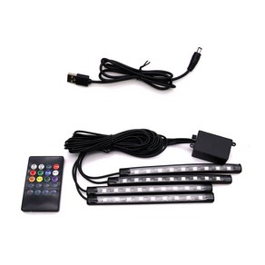 KC인증 자동차 차량용 RGB LED풋등세트 17cm 36LED USB형, 다양한컬러, 1세트