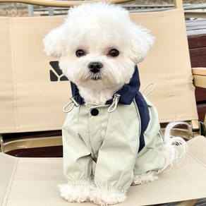 달달펫 강아지 투톤 바람막이 아웃도어 레인코트 중형견 대형견 올인원