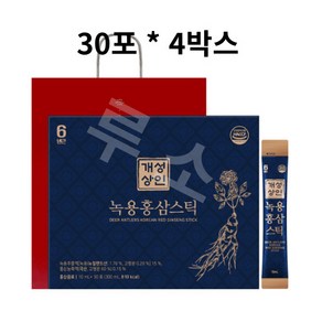 개성상인 녹용 홍삼 스틱 30개입 + 쇼핑백, 300ml, 4세트