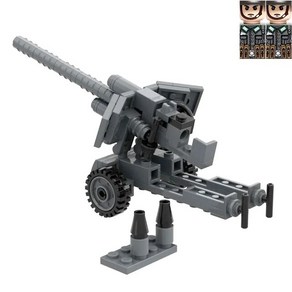 레고 호환 블록 WW2 군사 무기 장난감 곡사포 대공 탱크 총 88mm 플랙 36 M1A1 M777 M198 Bofors M102 빌딩 선물