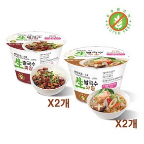 한국면가 생쌀면 짜장 (290g) X 2개+우동(215g) X 2개