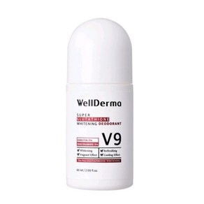 웰더마 슈퍼 글루타치온 화이트닝 데오드란트-Welldema Supe Glutathione Whitening Deodoant, 1개, 60ml