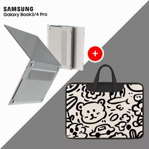 삼성 갤럭시북5 갤럭시북4 갤럭시북3 프로 16인치/40.6cm 노트북 케이스 파우치 가방, [세트] 케이스색상/투명+가방/곰돌이, 1개
