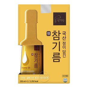 명가랑 정이담긴 국산 참기름, 200ml, 2개