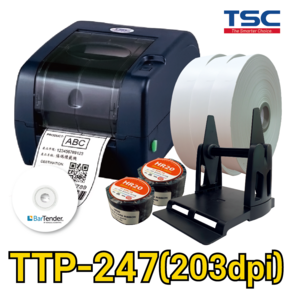 [TSC]케어라벨패키지 TTP247 203dpi/라벨거치대+케어라벨+열전사리본, TSC TTP-247(203dpi), 나일론30x200, 리본(35mm)