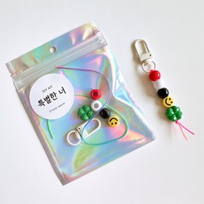 DIY 네잎클로버 행운 키링 만들기 키트, 1개, 단일컬러