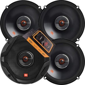 파워 핸들링이 가능한 JBL 클럽 시리즈 6-1/2인치 동축 자동차 오디오 스피커 2쌍 - 60W RMS 180W 피크 주파수 응답: 50Hz 21kHz 및 중력 자석 휴대