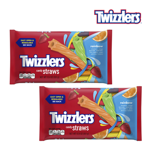 [1+1] [Twizzles] 미국 트위즐러 레인보우 351g 2개 젤리 스트로우 트위스트 Twizzles Twists Licoice Style Candy